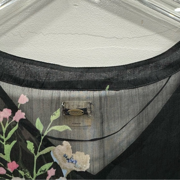 O’Neill Black Sheer Floral Tunic Swim Cover-Up Top X-Small Loose Fit - Picture 7 of 8